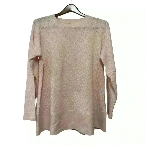 Cortland Parks Sweaters - Cortland Park 100% Cashmere Cable Boat Neck Sweater Womens XL Soft Pink Color